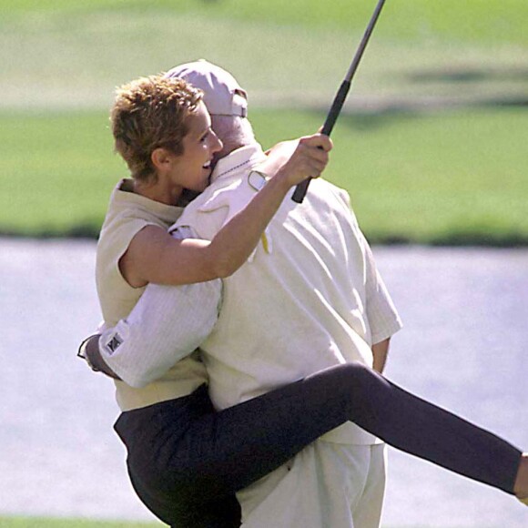 Céline Dion au tournoi de golf du Rancho Mirage en Californie, en 2000.