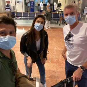 Christophe Beaugrand, Iris Mittenaere et Denis Brogniart à l'aéroport de Nice, le 14 septembre 2020