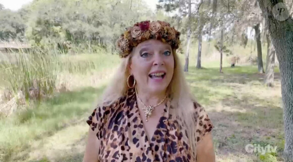 La militante américaine pour les droits des animaux Carole Baskin sur le plateau de "Dancing With The Stars" à Los Angeles, le 14 septembre 2020.