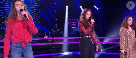 Battle entre Emilia, Naomi et Marilou dans "The Voice Kids 2020", le 19 septembre, sur TF1