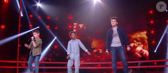 Battle entre Timéo, Diodick et Maxence dans "The Voice Kids 2020", le 19 septembre, sur TF1