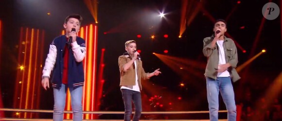 Battle entre Maxime, Tony et Abdellah dans "The Voice Kids 2020", le 19 septembre, sur TF1