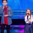 Battle entre Kanesha, Léna et Nathan dans "The Voice Kids 2020", le 19 septembre, sur TF1