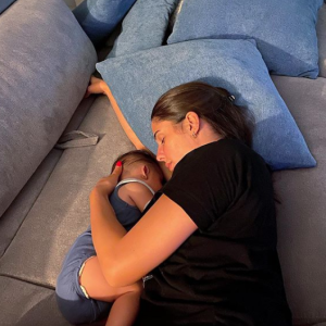 Coralie Porrovecchio dévoile une photo de son fils Leeroy, né le 23 mai 2020. Septembre 2020.