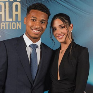 Coralie Porrovecchio et Boubacar Kamara au dîner de gala OM Fondation. Avril 2019.