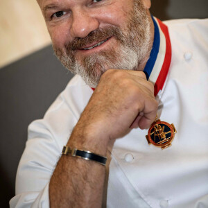 Exclusif - Philippe Etchebest préside le salon français de la restauration "Expotel" à Bordeaux. Il dirige aussi la journée des chefs et sa compétion regroupant 22 Etoiles sur l'évènement, le 25 Novembre 2019. © Patrick Bernard/ Bestimage 