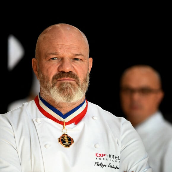 Exclusif - Philippe Etchebest préside le salon français de la restauration "Expotel" à Bordeaux. Il dirige aussi la journée des chefs et sa compétion regroupant 22 Etoiles sur l'évènement, le 25 Novembre 2019. © Patrick Bernard/ Bestimage 