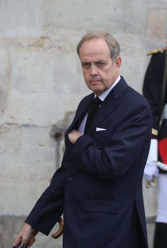 Le prince Jean d'Orléans - Arrivées en l'église Saint-Sulpice pour les obsèques de l'ancien président de la République Jacques Chirac à Paris. Un service solennel sera présidé par le président de la République. Le 30 septembre 2019 © Dominique Jacovides / Bestimage