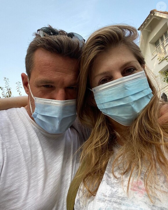 Benjamin Castaldi, sa femme Aurore et son fils Gabriel né le 27 août 2020.