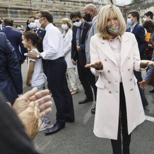 Visite de l'Hôtel de Polignac, à l'occasion des journées européennes du patrimoine et de la troisième édition du Loto du Patrimoine. Brigitte Macron à Condom, le 18 Septembre 2020. © Sébastien Ortola / Pool / Bestimage