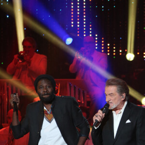 Exclusif - Féfé et Eddy Mitchell - Enregistrement de l'émission "Les années bonheur", diffusée sur France 2 le 19 mai. Le 20 mars 2018 © Bahi / Bestimage 