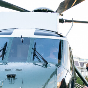 Le président des Etats-Unis Donald Trump quitte la Maison Blanche, à bord de Marine One, pour le centre médical militaire national Walter Reed à Bethesda, car diagnostiqué positif au Covid-19 (Coronavirus). Le 2 octobre 2020 
