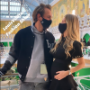 Le tennisman Lucas Pouille et son épouse Clémence Pouille, enceinte, ont assisté au défilé Louis Vuitton (collection prêt-à-porter printemps-été 2021) à la Samaritaine.