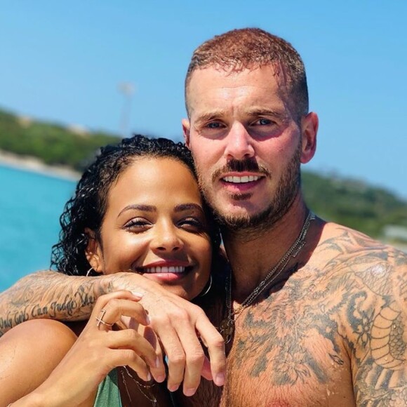 M. Pokora et Christina Milian lors de vacances, été 2020.