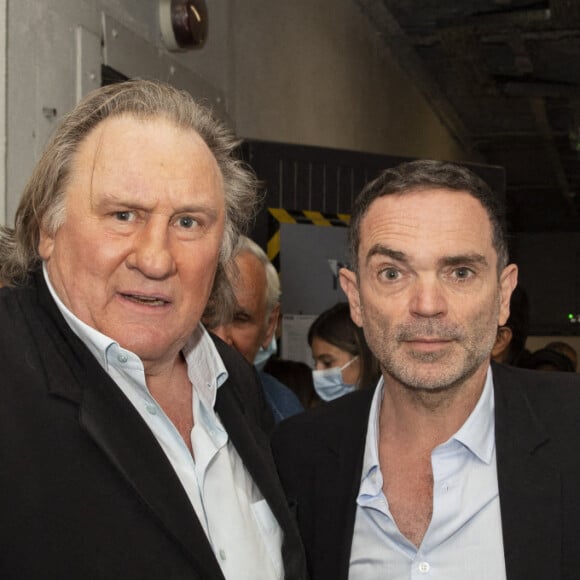 Exclusif - Yann Moix et Gérard Depardieu - Première émission TPMP (Touche Pas à Mon Poste!) de la saison pour Cyril Hanouna et son équipe de chroniqueurs, avec beaucoup de nouveautés, un nouveau plateau, nouveau décor, des nouveaux arrivants, ainsi que la présence rare et exclusive de Gérard Depardieu à Paris le 31août 2020. © Jack tribeca / Bestimage