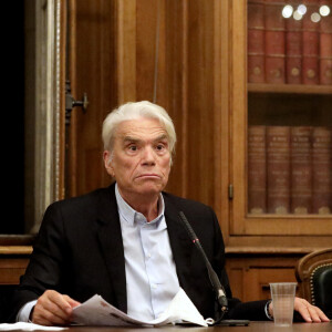 Exclusif - Bernard Tapie intervient lors de la promotion 2020 de la conférence des avocats du barreau de Paris, 11ème séance du premier tour, à la bibliothèque de l'ordre à Paris. Le 7 septembre 2020. © Dominique Jacovides / Bestimage 