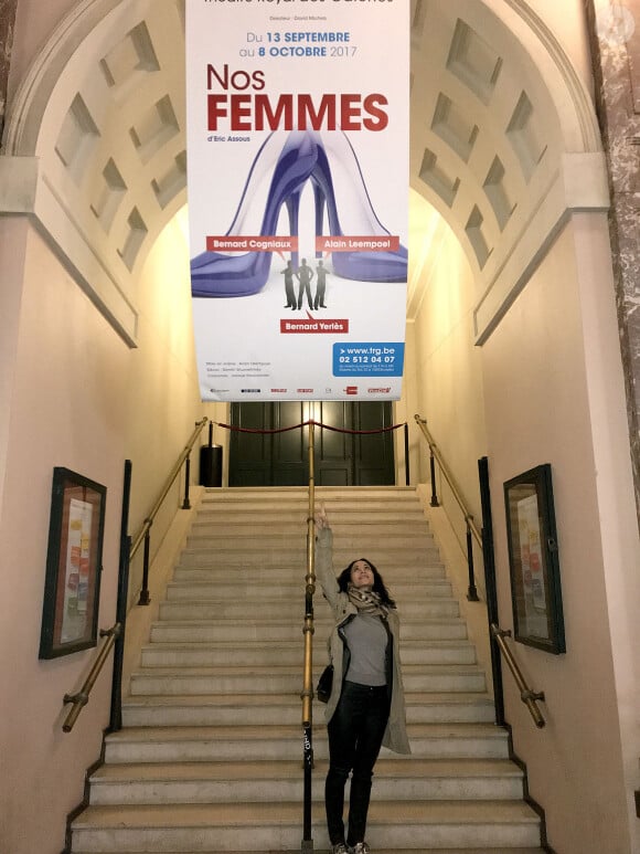Exclusif - Fabienne Carat au théâtre des galeries pour assister à la pièce de théâtre "Nos Femmes" mise en scène par Eric Assous à Bruxelles, Belgique, le 3 octobre 2017. © Agence/Bestimage 