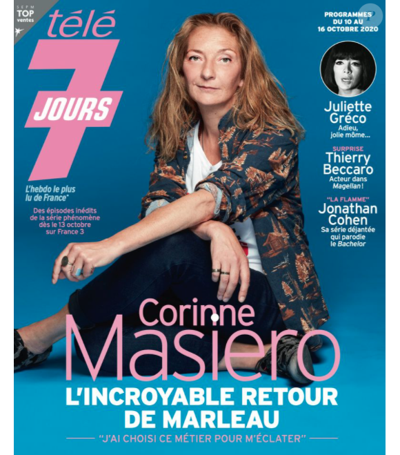 Corinne Masiero dans le magazine "Télé 7 Jours", octobre 2020.