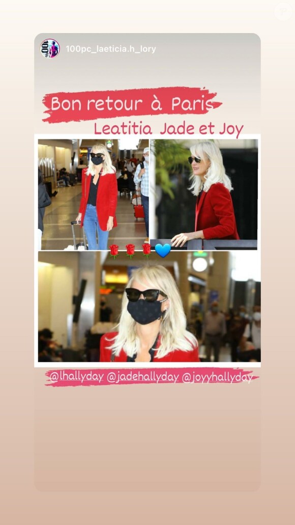 Laeticia Hallyday a quitté Los Angeles pour un voyage promotionnel avec ses filles Jade et Joy.