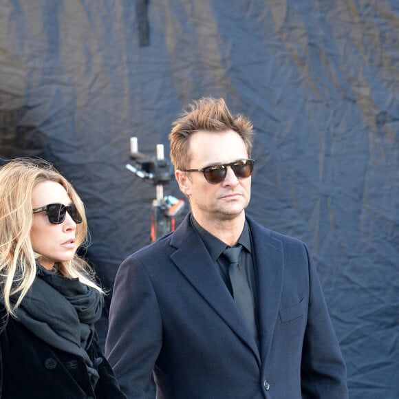 Laura Smet, David Hallyday - Arrivées des personnalités en l'église de La Madeleine pour les obsèques de Johnny Hallyday à Paris le 8 decembre 2017. © Veeren/Bestimage