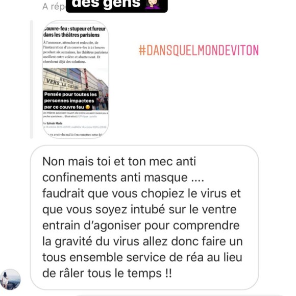 Rachel Legrain-Trapani clashée pour un message sur le couvre-feu, sur Instagram.