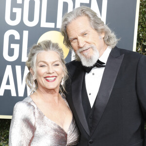 Jeff Bridges et sa femme Susan Geston au photocall de la 76ème cérémonie annuelle des Golden Globe Awards au Beverly Hilton Hotel à Los Angeles, Californie, Etats-Unis, le 6 janver 2019. 