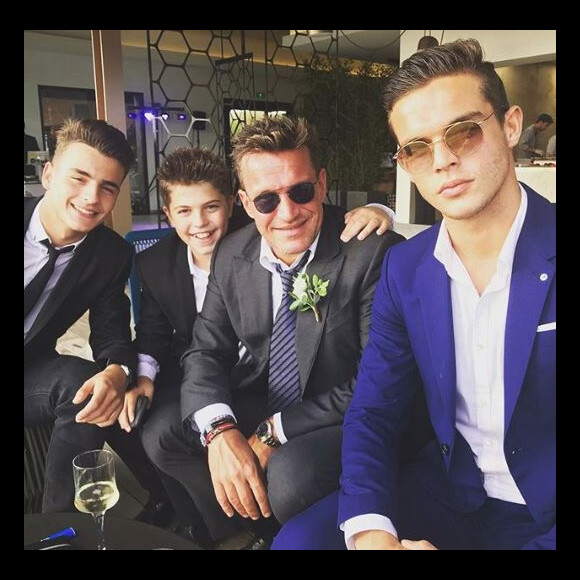 Benjamin Castaldi et ses trois fils, Simon, Julien et Enzo - Instagram, avril 2018.