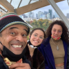 Yannick et ses filles Jenaye et Eleejah Noah visitent la Fondation Louis Vuitton.
