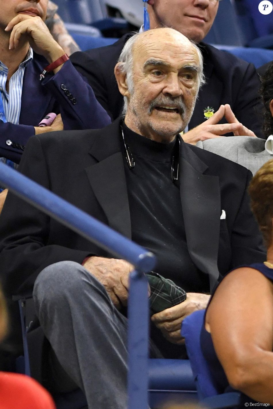 Sean Connery Open de tennis de Flushing Meadows Federer bat Frances