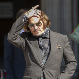 Johnny Depp à la cour royale de justice à Londres, pour le procès en diffamation contre le magazine The Sun Newspaper. Eté 2020.