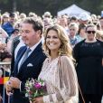 La princesse Madeleine de Suède et son mari Christopher O'Neill lors du 41e anniversaire de la princesse Victoria à Borgholm en Suède le 14 juillet 2018.