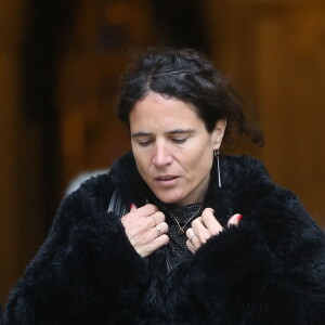 Mazarine Pingeot à la sortie des obsèques de André Rousselet en la Basilique Sainte-Clotilde de Paris le 2 juin 2016.
