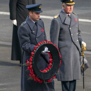 Le prince William et le prince Charles lors de la cérémonie du "Remembrance Sunday" à Londres, le 8 novembre 2020.