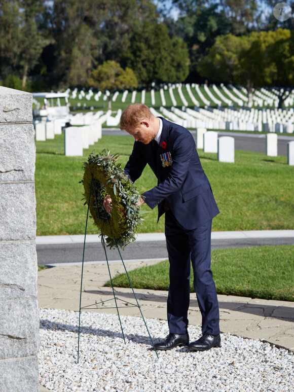 Le prince Harry au cimetière national de Los Angeles le 8 novembre 2020. Photo by Lee Morgan/PA Photos