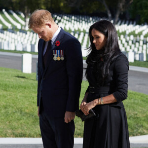 Le prince Harry et Meghan Markle au cimetière national de Los Angeles, novembre 2020. Photo by Lee Morgan/PA Photos