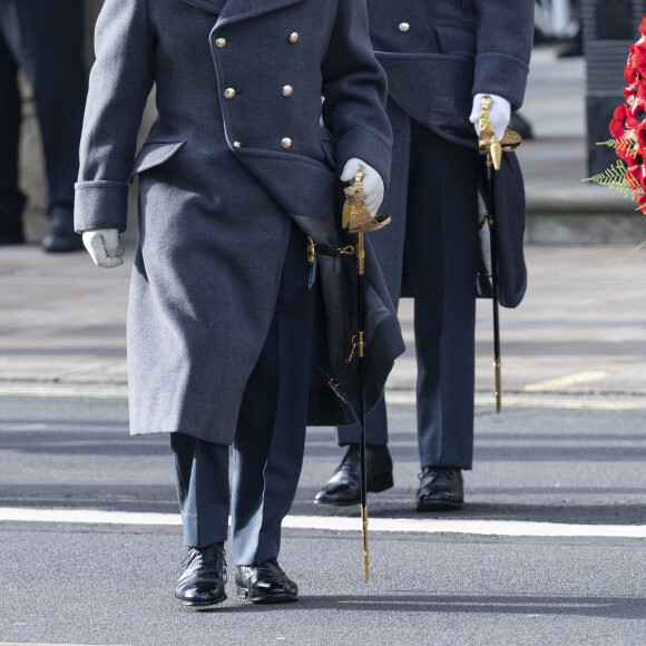 Le prince Charles, prince de Galles, le prince William, duc de Cambridge lors de la cérémonie de la journée du souvenir (Remembrance Day) à Londres le 8 novembre 2020.