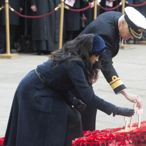 Le prince Harry, duc de Sussex, et Meghan Markle, duchesse de Sussex, assistent au 'Remembrance Day', une cérémonie d'hommage à tous ceux qui sont battus pour la Grande-Bretagne, à Westminster Abbey, le 7 novembre 2019. © Ray Tang via Zuma Press/Bestimage 