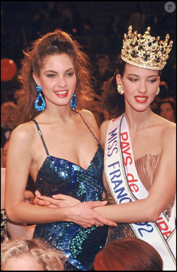 Archives- Mareva Georges et Linda Hardy, élue Miss France 1992. 