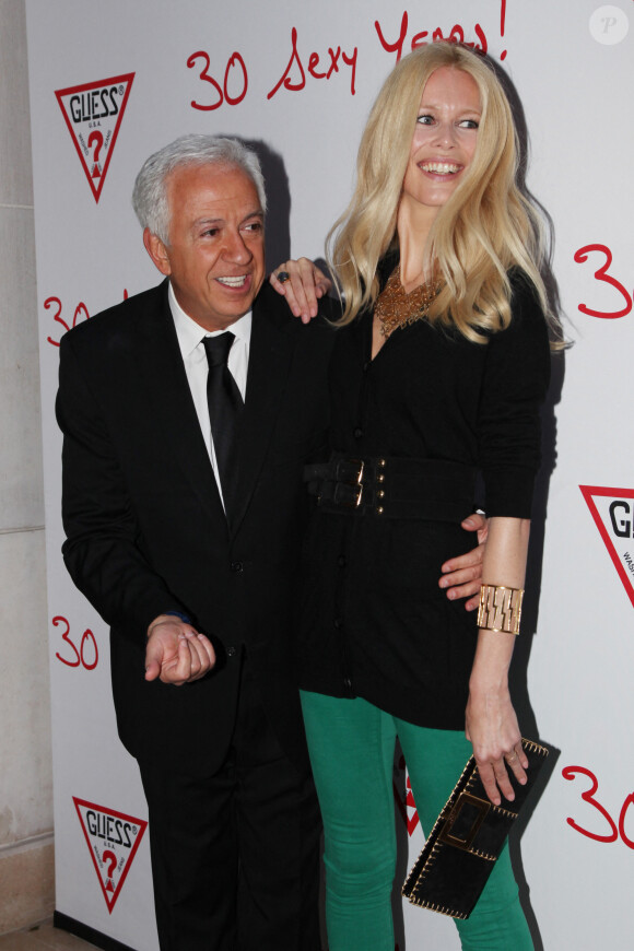 Paul Marciano et Claudia Schiffer- 30e anniversaire de Guess à l'hôtel Geroge V à Paris, le 3 mai 2012.