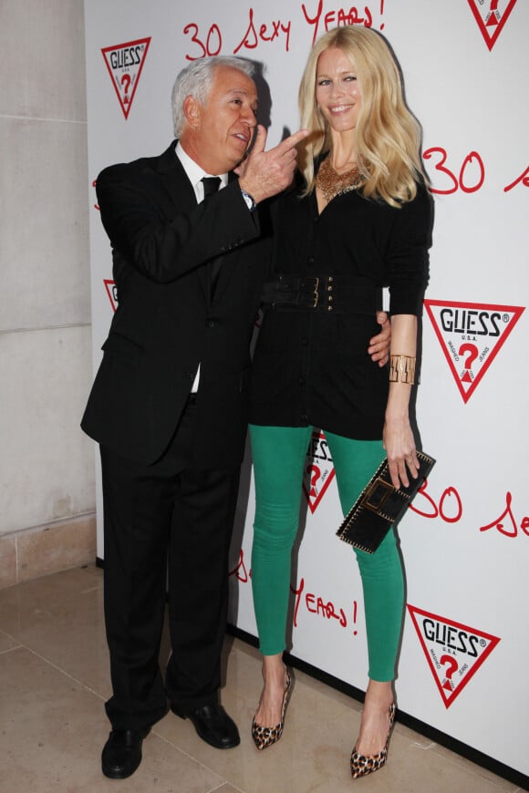 Paul Marciano et Claudia Schiffer- 30e anniversaire de Guess à l'hôtel Geroge V à Paris, le 3 mai 2012.