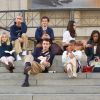 Savannah Smith, Jordan Alexander, Emily Alyn Lind, Evan Mock, Thomas Doherty, Zión Moreno, Whitney Peak - Les acteurs du reboot de "Gossip Girl" sur le tournage de la série dans le quartier de Manhattan à New York.