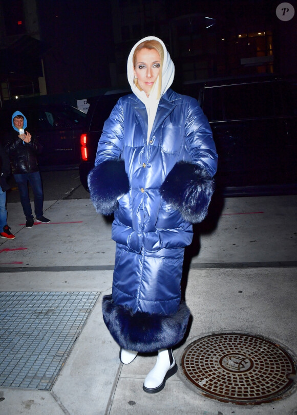 Celine Dion brave le froid de New York avec une maxi doudoune le 7 mars 2020. 