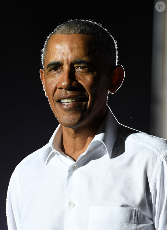 L'ancien président des Etats-Unis Barack Obama en meeting de soutien pour le candidat du parti démocrate Joe Biden à l'Université internationale de Floride à Miami. Le 2 novembre 2020.