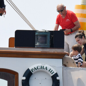 Charlotte Casiraghi et son fils Raphael - Le départ du 1er Monaco Globe Series à Monaco le 3 juin 2018. © Bruno Bebert/Bestimage