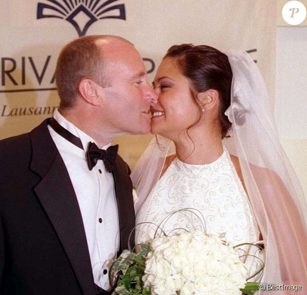 Mariage de Phil Collins et d'Orianne Cevey à l'hôtel Beau-Rivage de Lausanne, en Suisse.