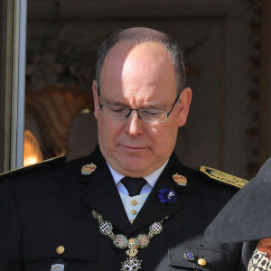 Le prince Albert II de Monaco, sa femme Charlene et leurs enfants, la princesse Gabriella et le prince Jacques - La famille princière de Monaco au balcon du palais lors de la fête nationale monégasque, à Monaco. Le 19 novembre 2018. © Dominque Jacovides / Bestimage