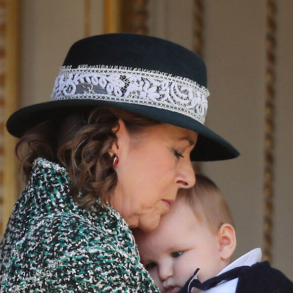 La princesse Caroline de Hanovre et son petit-fils Maximilian (Fils de Andrea) - La famille princière de Monaco au balcon du palais lors de la fête nationale monégasque, à Monaco. Le 19 novembre 2018. © Dominque Jacovides / Bestimage