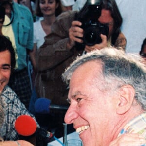 Brigitte Bardot et Roger Vadim à Saint-Tropez en 1995.