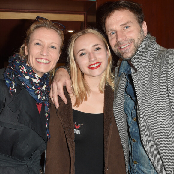 Alexandra Lamy, Chloé Jouannet et son père Thomas Jouannet - Représentation de la pièce "Les Monologues du Vagin" au théâtre le Comédia à Paris. © Guirec Coadic/Bestimage