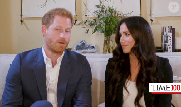 Le prince Harry, duc de Sussex, et Meghan Markle, duchesse de Sussex en interview pour l'émission Engineering A Better World TIME100, le 20 octobre 2020 